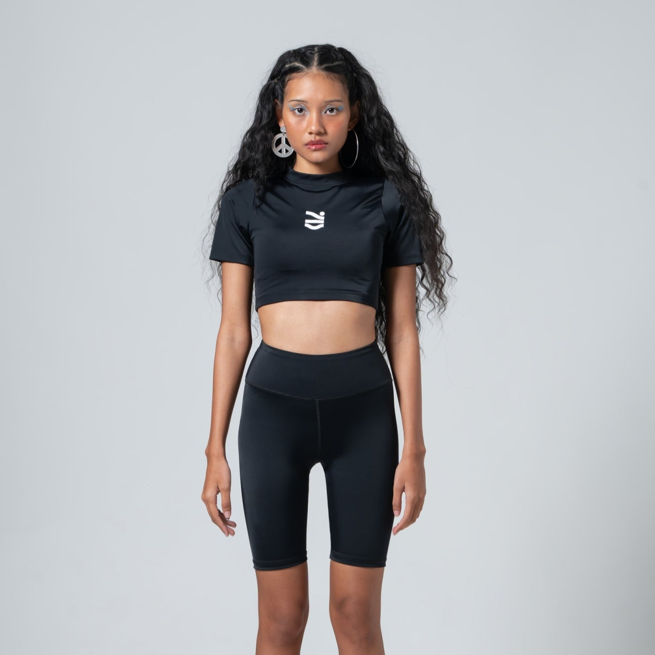 BLACK SWIM BIKE SHORTS