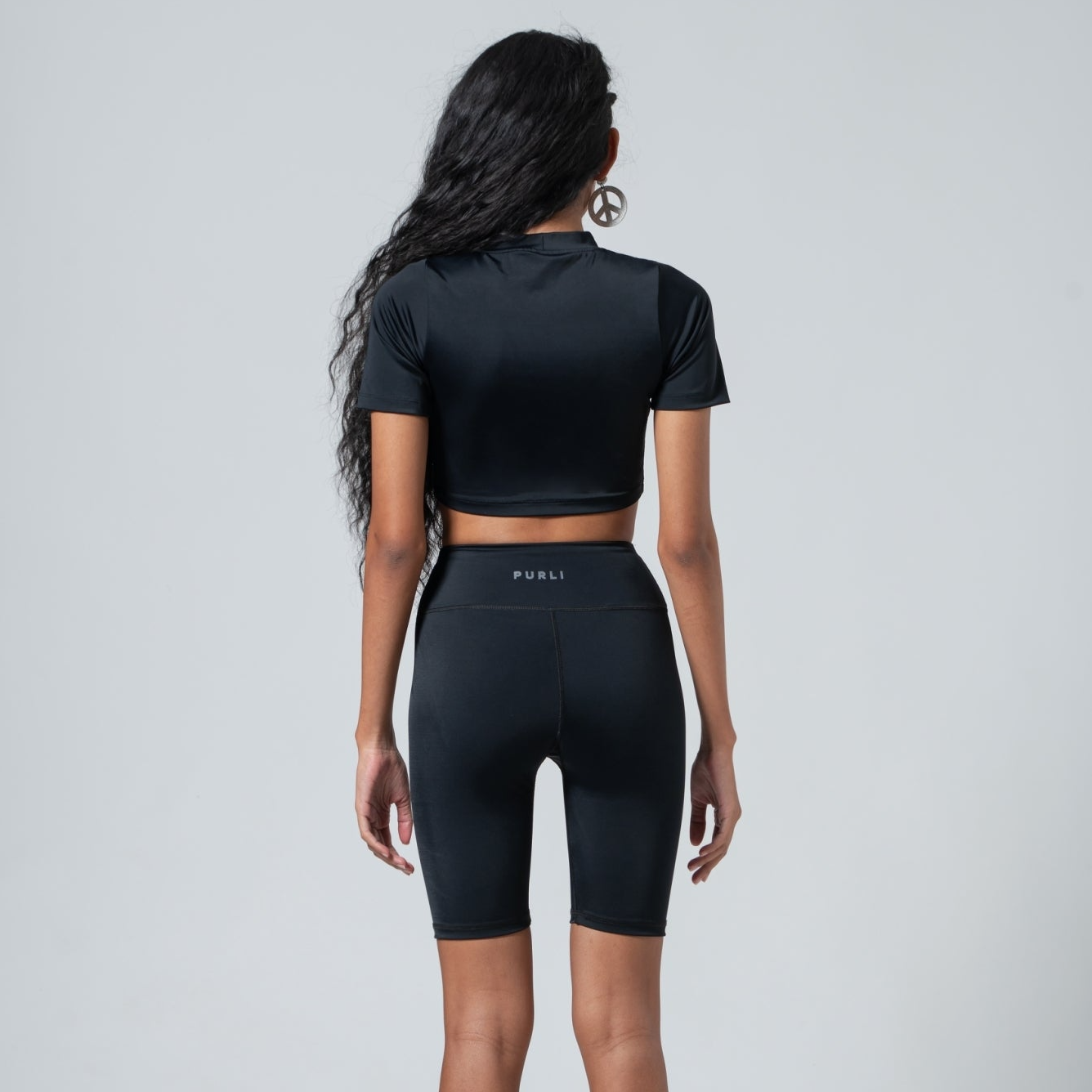 BLACK SWIM BIKE SHORTS