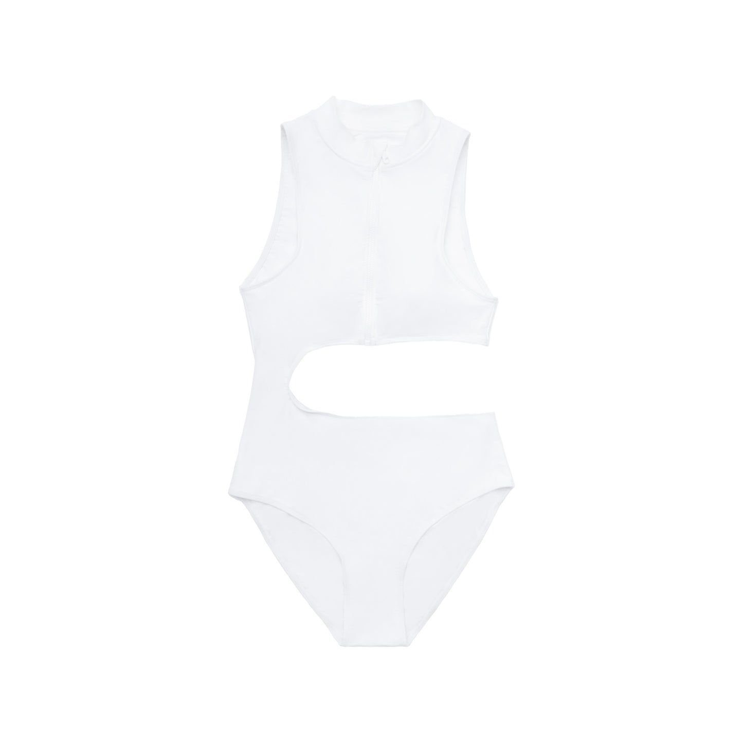 PURE WHITE CONCAVE WAIST ONE-PIECE