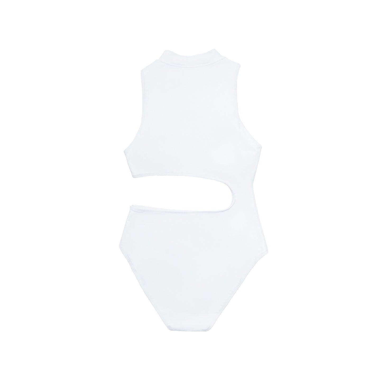 PURE WHITE CONCAVE WAIST ONE-PIECE