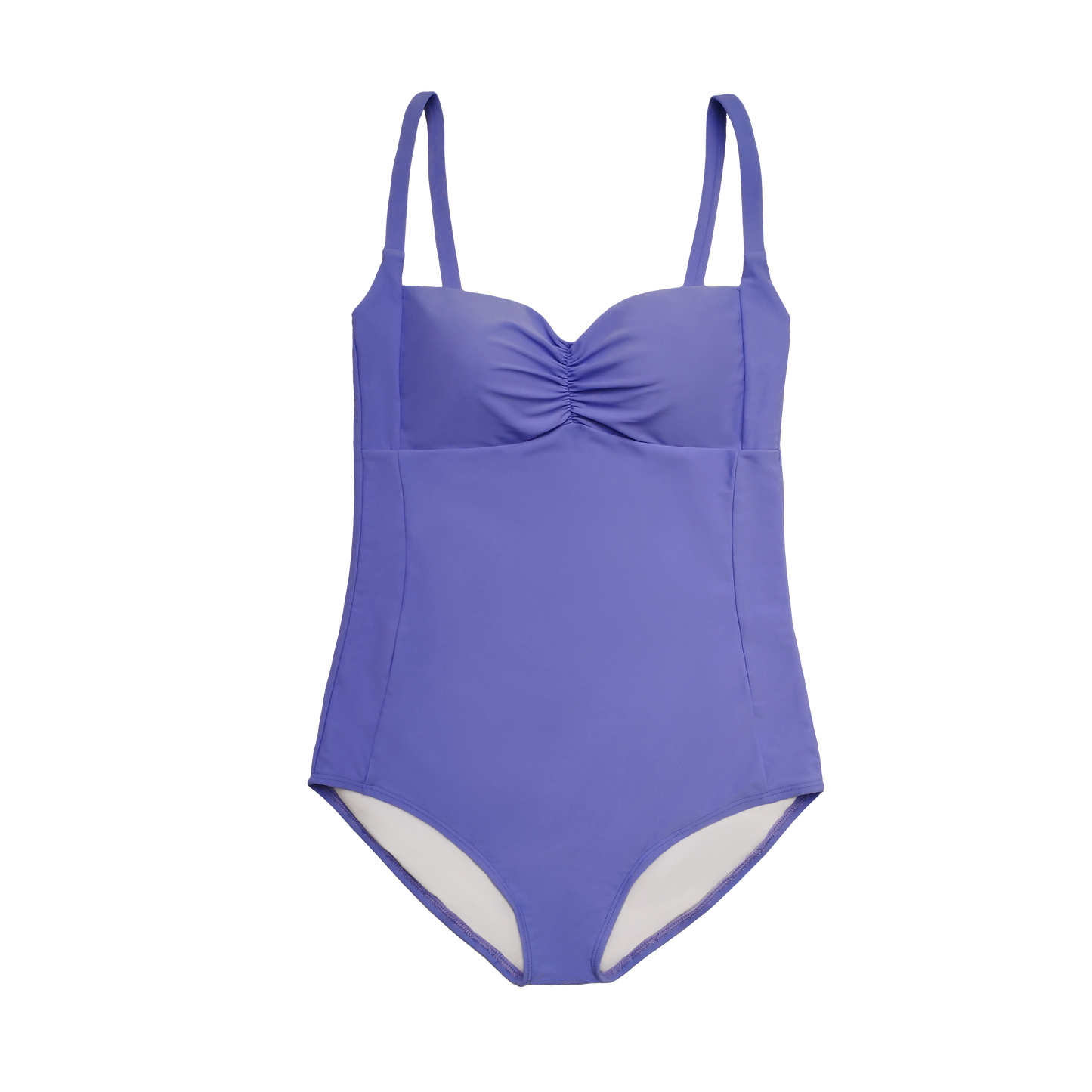 SOLID JACARANDA RUCHED ONE-PIECE