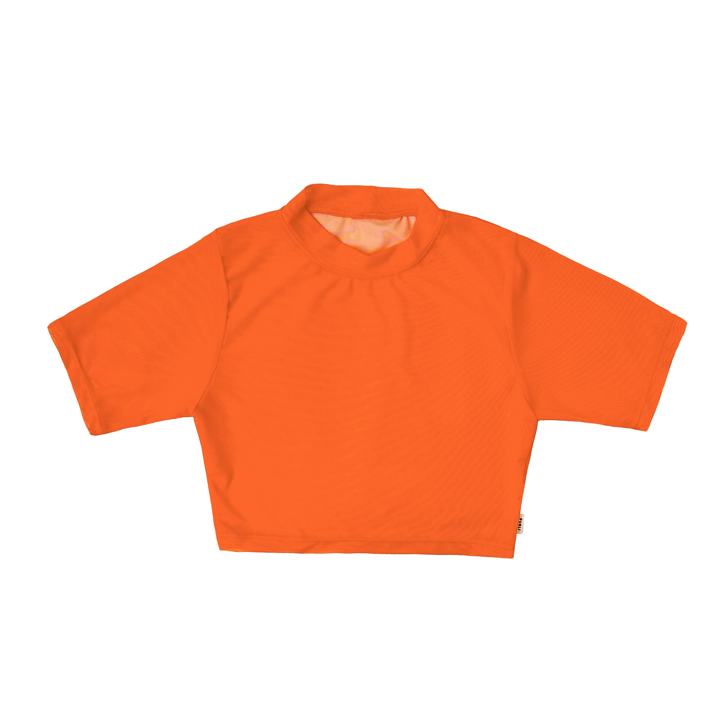 SOLID NECTARINE CROPPED MESH TEE