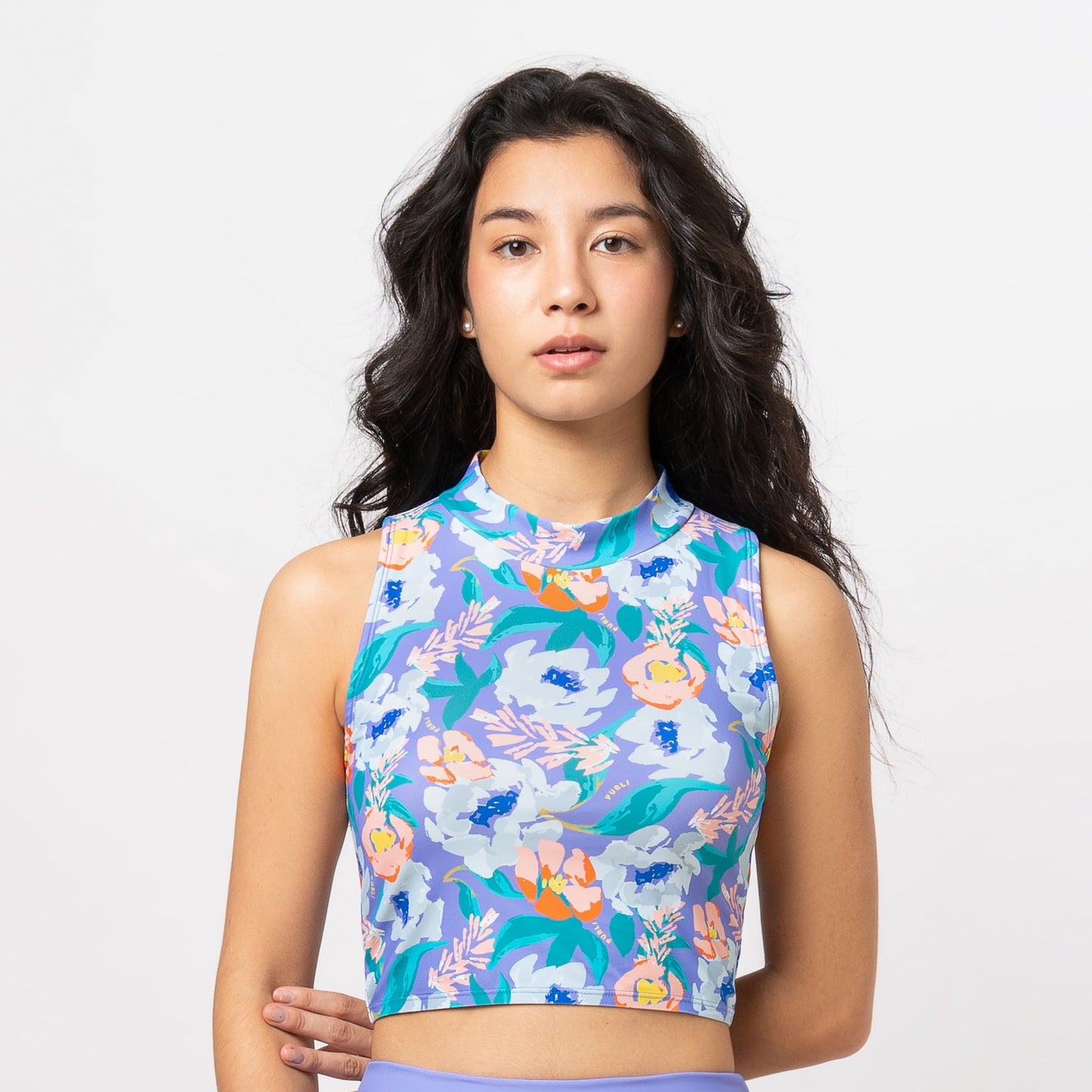 FIORI JACARANDA CROPPED SWIM TOP