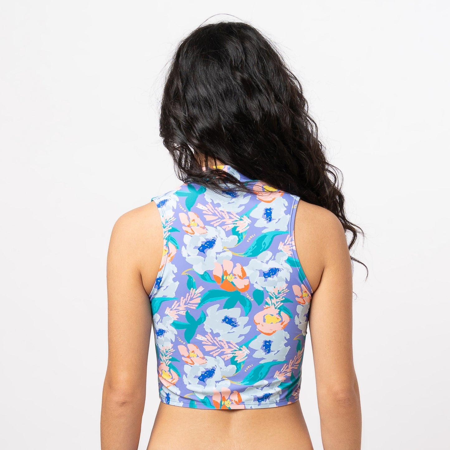 FIORI JACARANDA CROPPED SWIM TOP