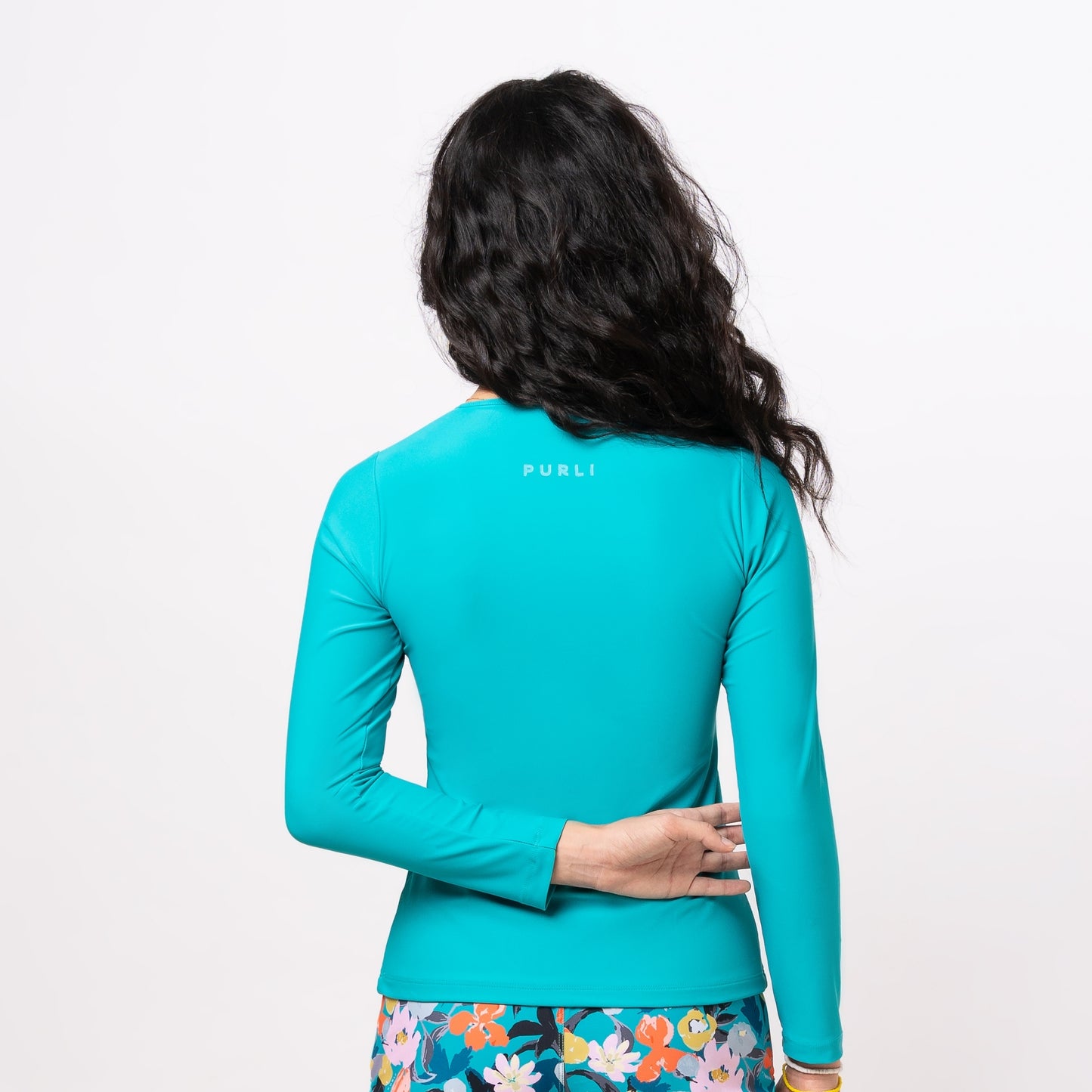 SOLID VIRIDIAN ZIPPY RASHGUARD