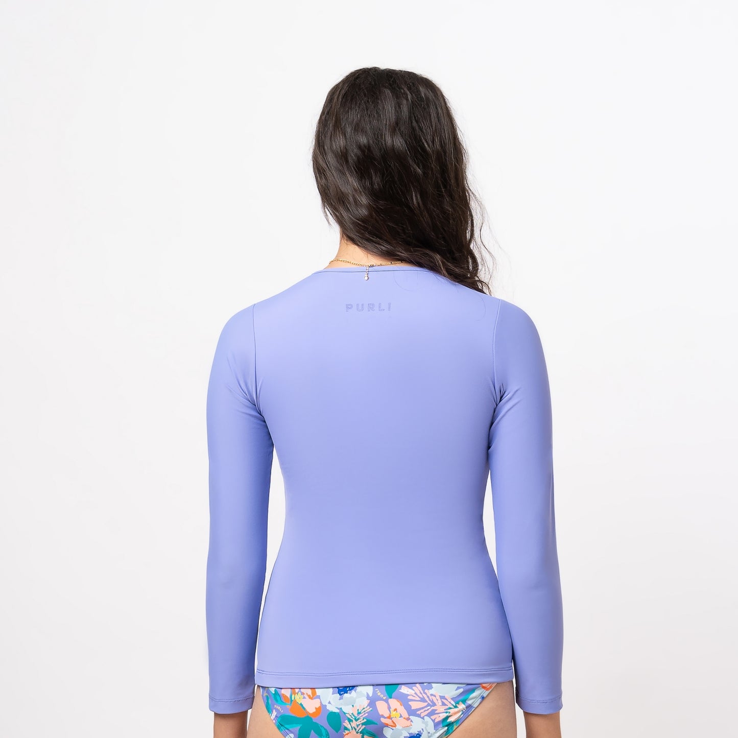 SOLID JACARANDA ZIPPY RASHGUARD