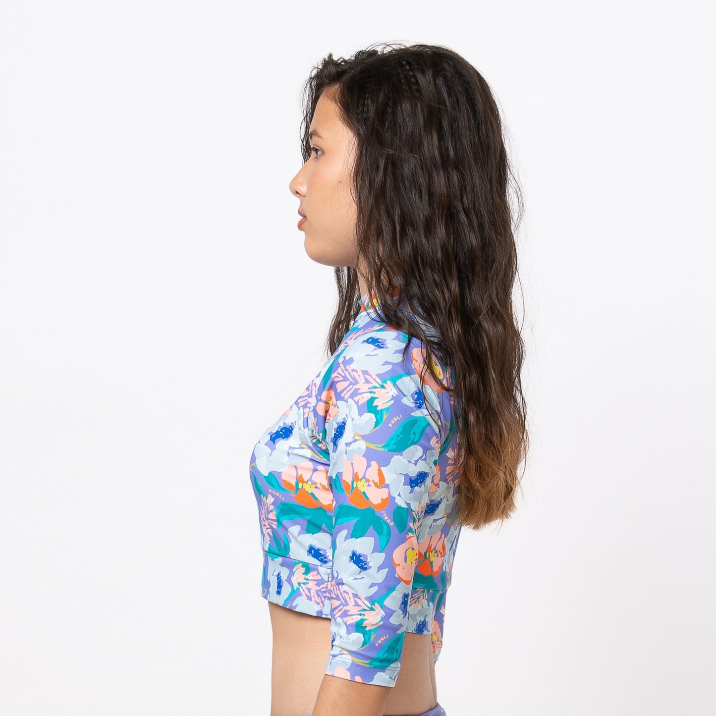 FIORI JACARANDA CROPPED 3/4 SLEEVED TOP