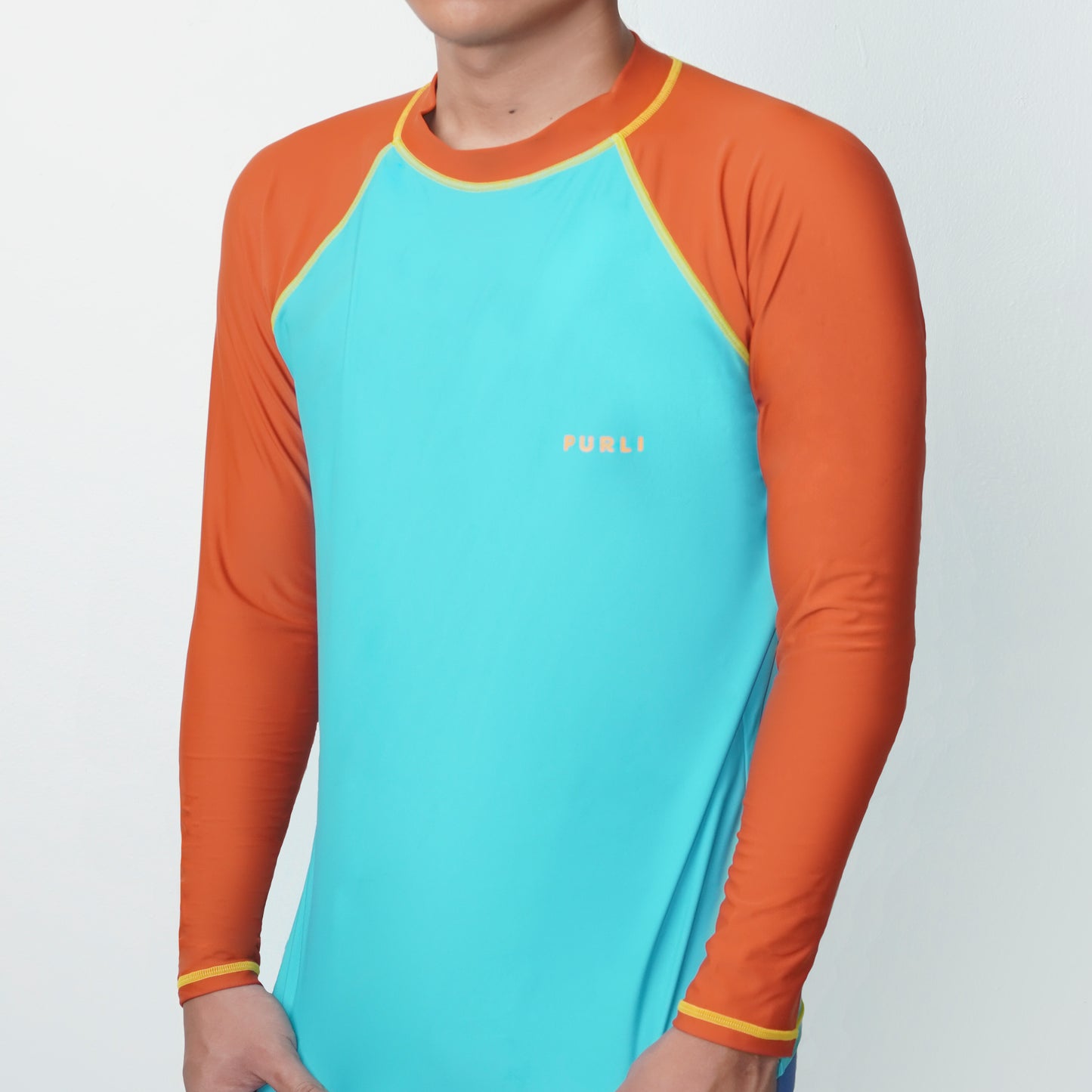 HAWAIIAN BLUE MEN'S RASHGUARD