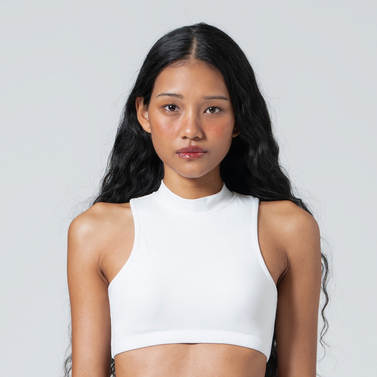 PURE WHITE HALTER NECK CROPPED TOP